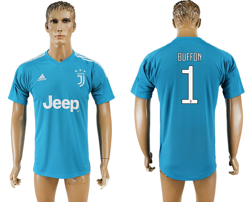 2017-2018 Juventus F.C. BUFFON #1 football jersey blue