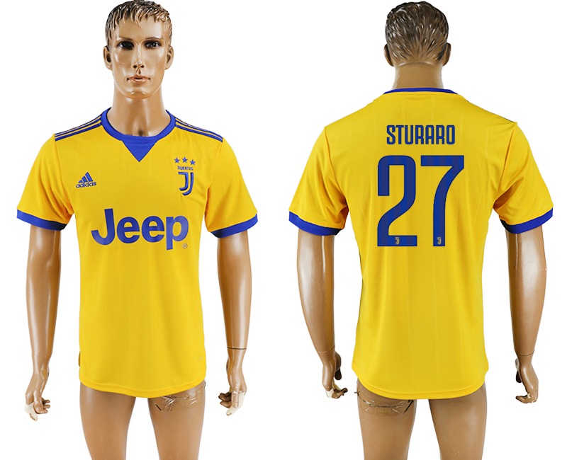 2017-2018 Juventus F.C. STUARO #27 football jersey yellow