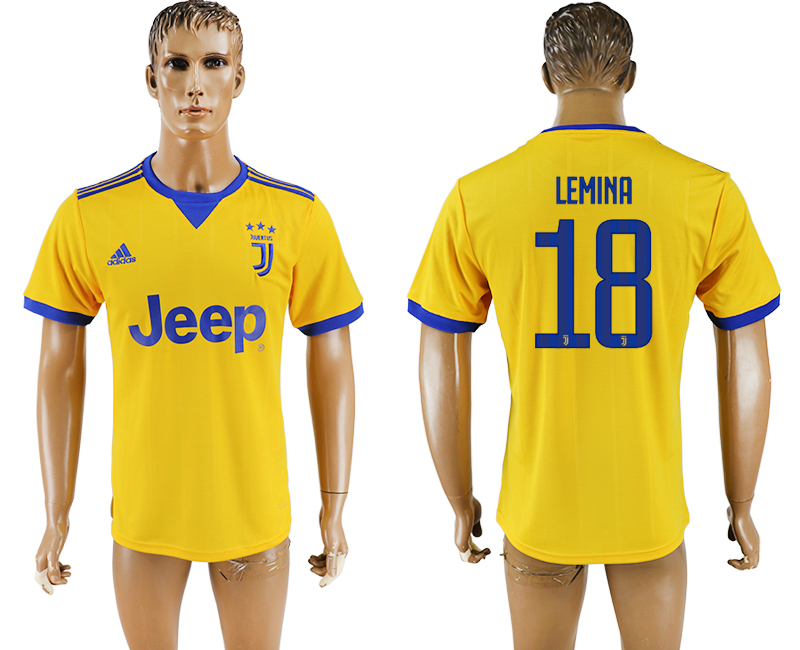 2017-2018 Juventus F.C. LEMINA #18 football jersey yellow