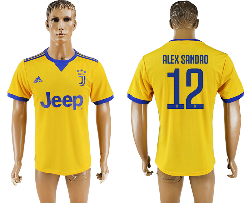 2017-2018 Juventus F.C. ALEX SANDRO #12 football jersey yellow