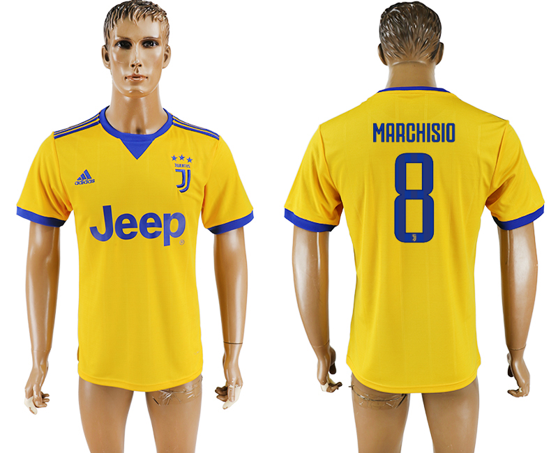 2017-2018 Juventus F.C. MARCHISIO #8 football jersey yellow