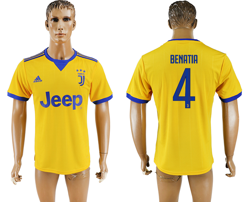 2017-2018 Juventus F.C. BENATIA #4 football jersey yellow