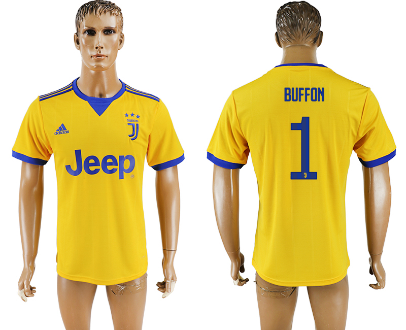 2017-2018 Juventus F.C. BUFFON #1 football jersey yellow