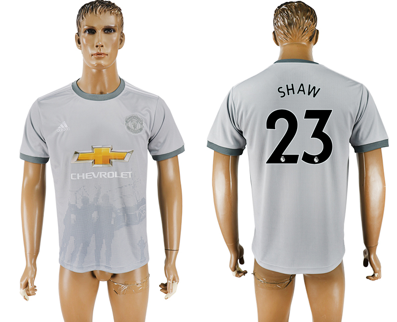 2017-2018 Manchester United SHAW #23 football jersey  grey