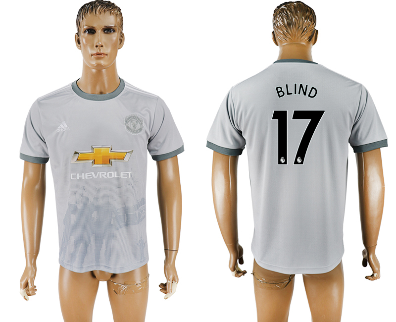 2017-2018 Manchester United BLIND #17 football jersey  grey