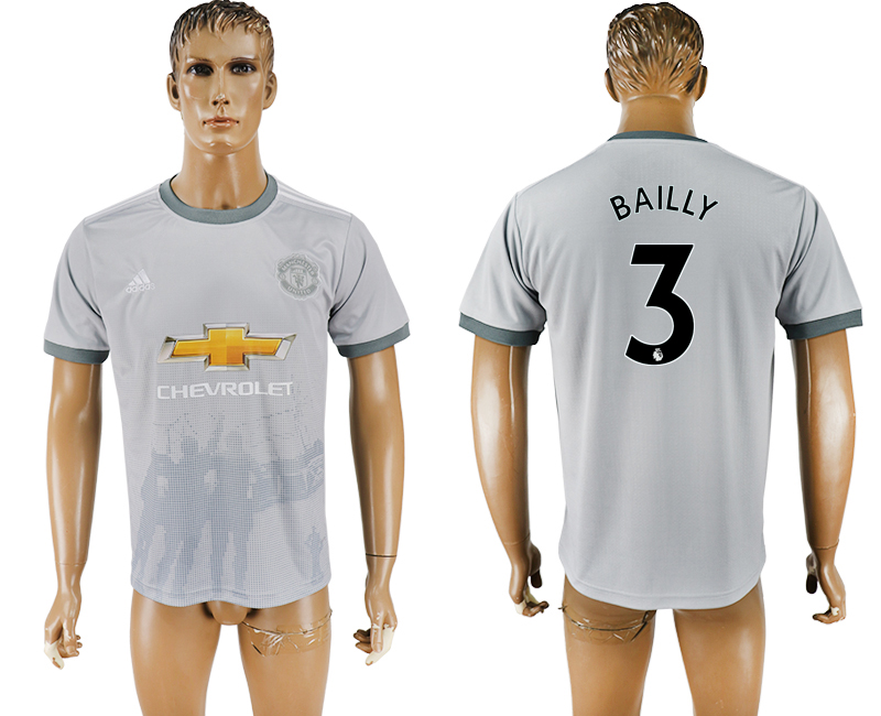 2017-2018 Manchester United BAILLY #3 football jersey  grey