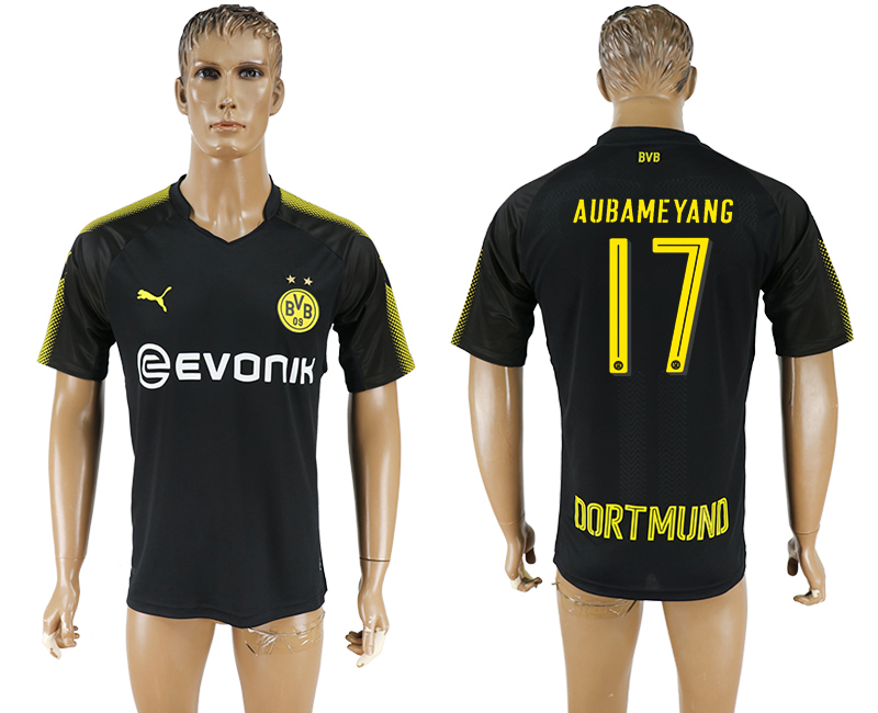 2018 Borussia Dortmund AUBAMEYANG #17 FOOTBALL JERSEY BLACK