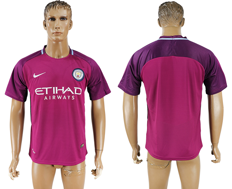 2017-2018 Manchester City F.C.   football jersey purple red