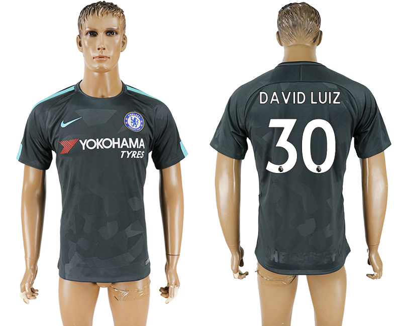 2017-2018 Chelsea Football Club DAVID LUIZ #30 football jersey b