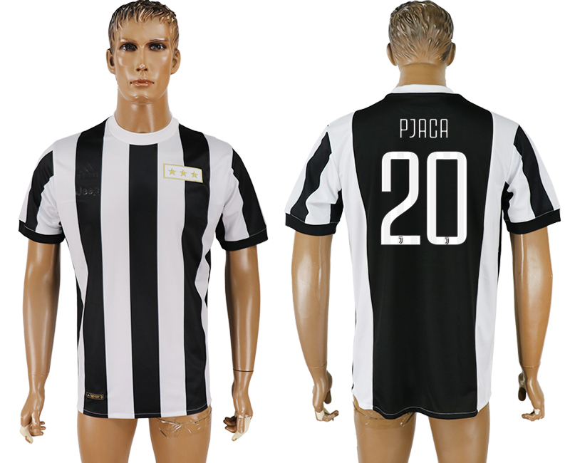 2017-2018 Juventus F.C. PJACA #20 football jersey black&white
