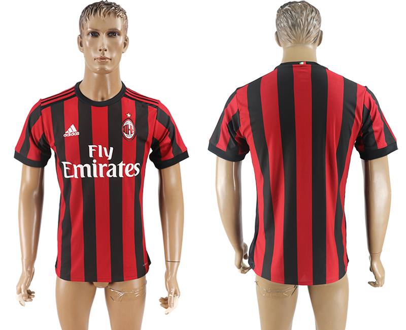 2017-18 football jersey  AC MILAN any name is ok  red& black