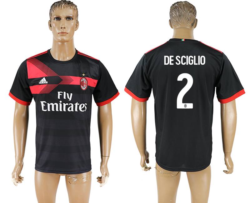 2017-18 football jersey  AC MILAN DE SCIGLIO #2