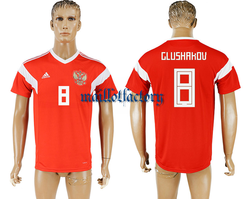 2018 Russia #8 GLUSHAKOV  football jersey RED