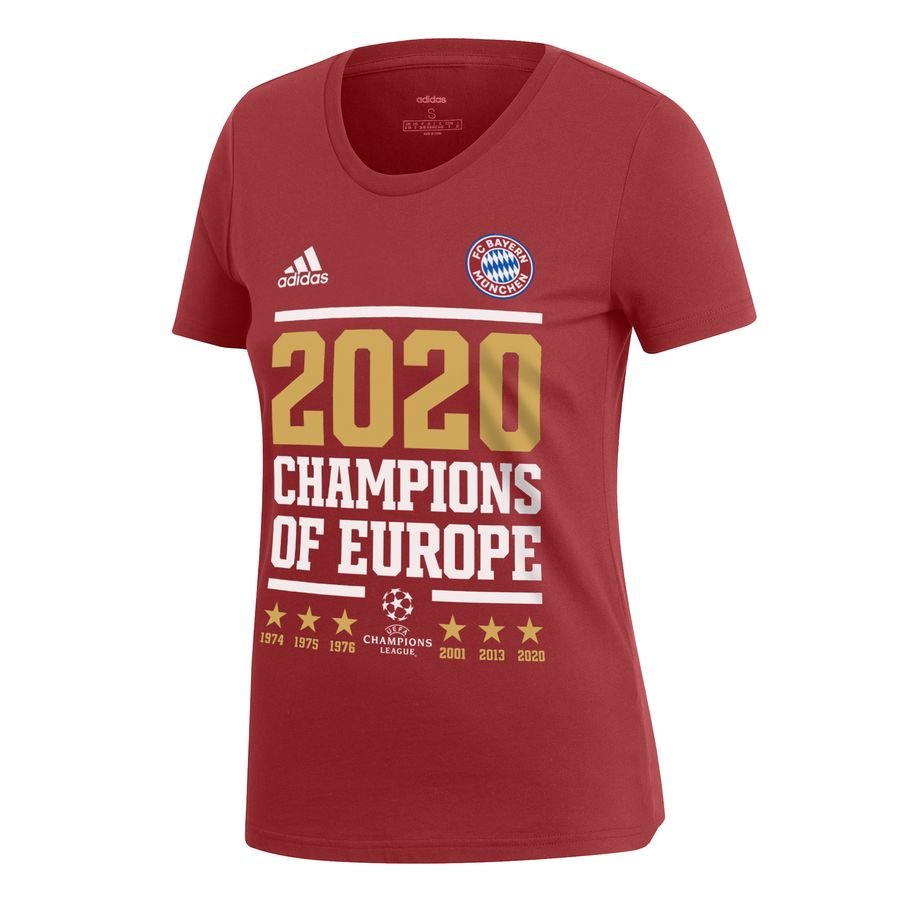Bayern Munchen Champions Of Europe 2020 T-Shirt - Scarlet/White Woman