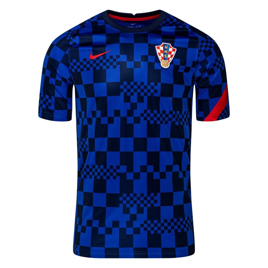 Croatia Training T-Shirt Tracksuit Breathe Pre Match EURO 2020 - Blue/University Red