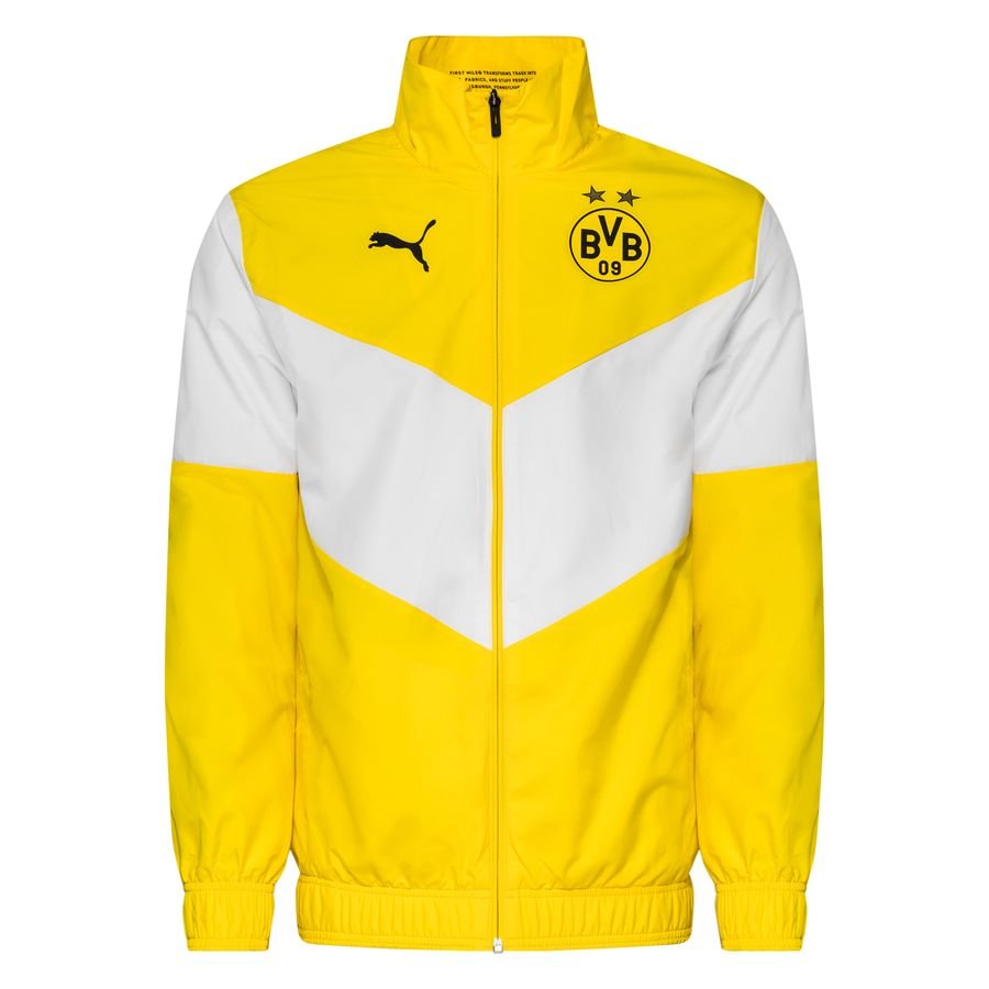 Dortmund Jacket Tracksuit Pre Match - Cyber Yellow White