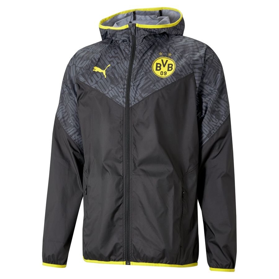 Dortmund Jacket Tracksuit Warm Up - Black/Cyber Yellow