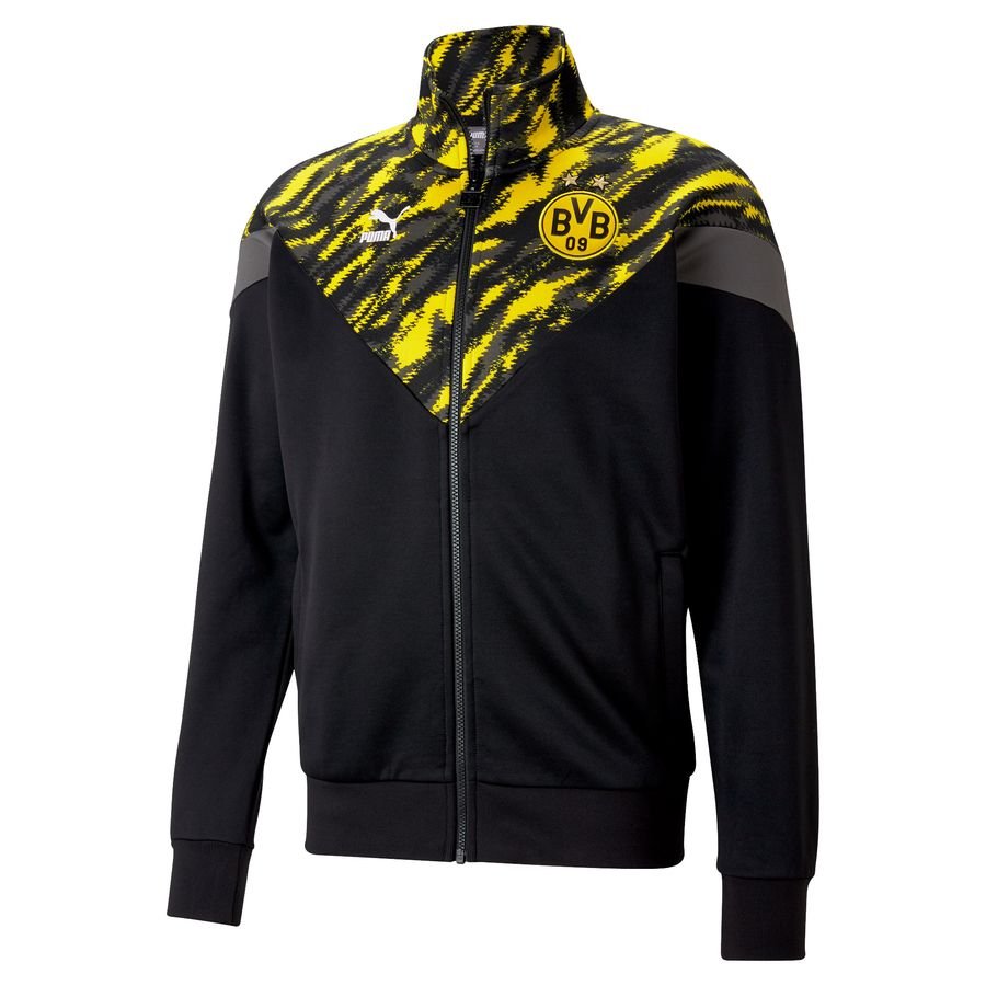 Dortmund Track Jacket Tracksuit Iconic Graphic - Black/Cyber Yellow