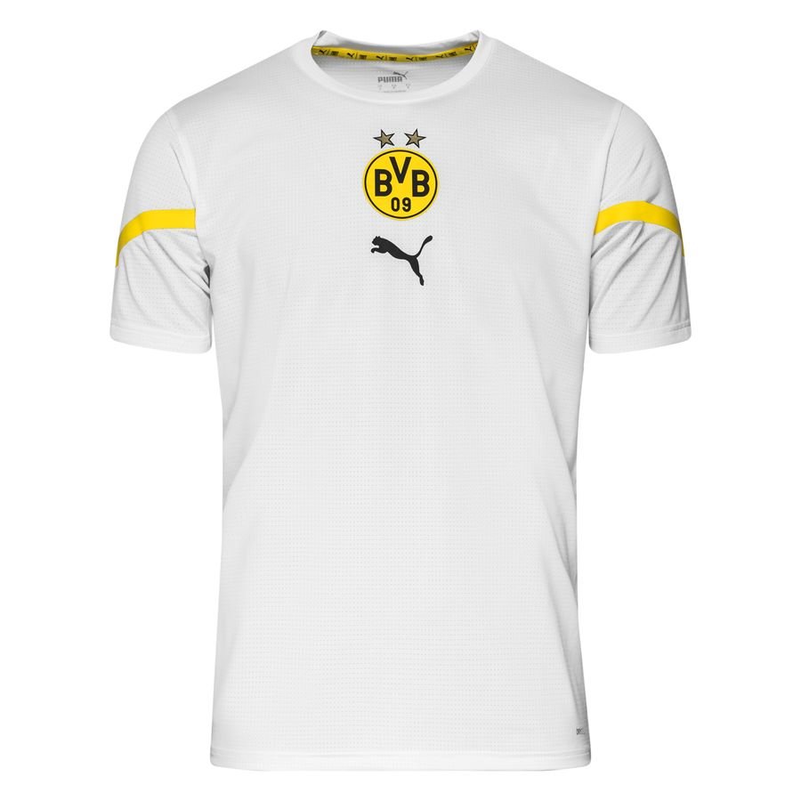 Dortmund Training T-Shirt Tracksuit Pre Match - White/Cyber Yellow