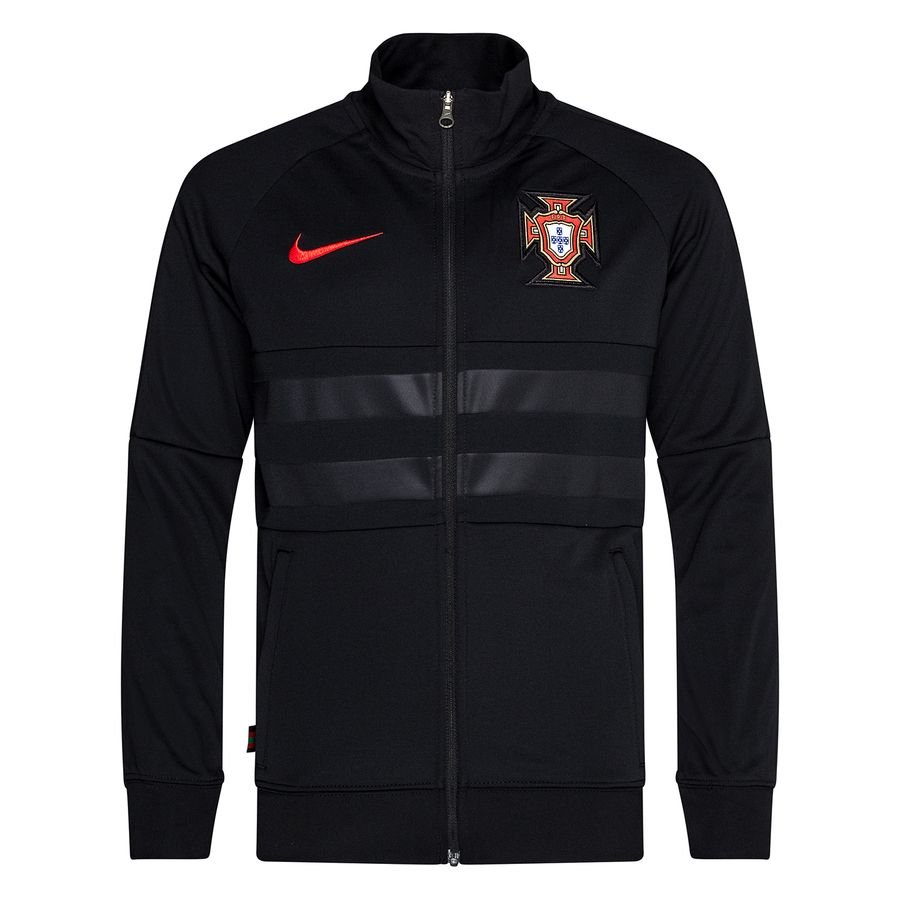 Portugal Track Jacket Dry I96 Anthem EURO 2020 - Black/Sport Red Kids-Kit