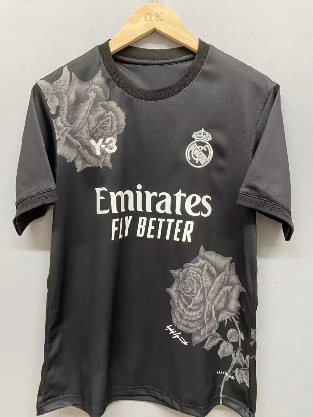 Real Madrid Y3 Roses Noir Maillot 2024-2025