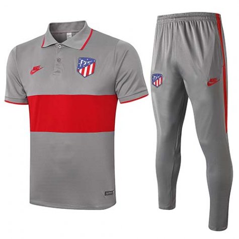 Maillot Polo Atletico Madrid 2020-21 Gris rouge