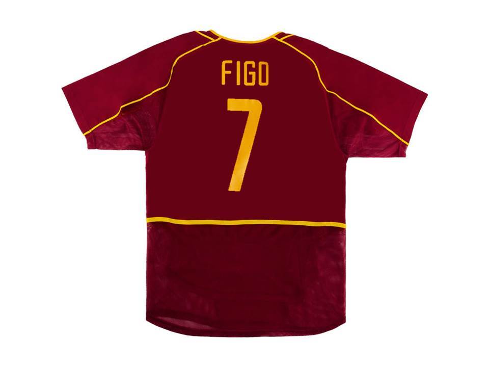Portugal 2002 Figo 7 World Cup Home Football Shirt Soccer Jersey