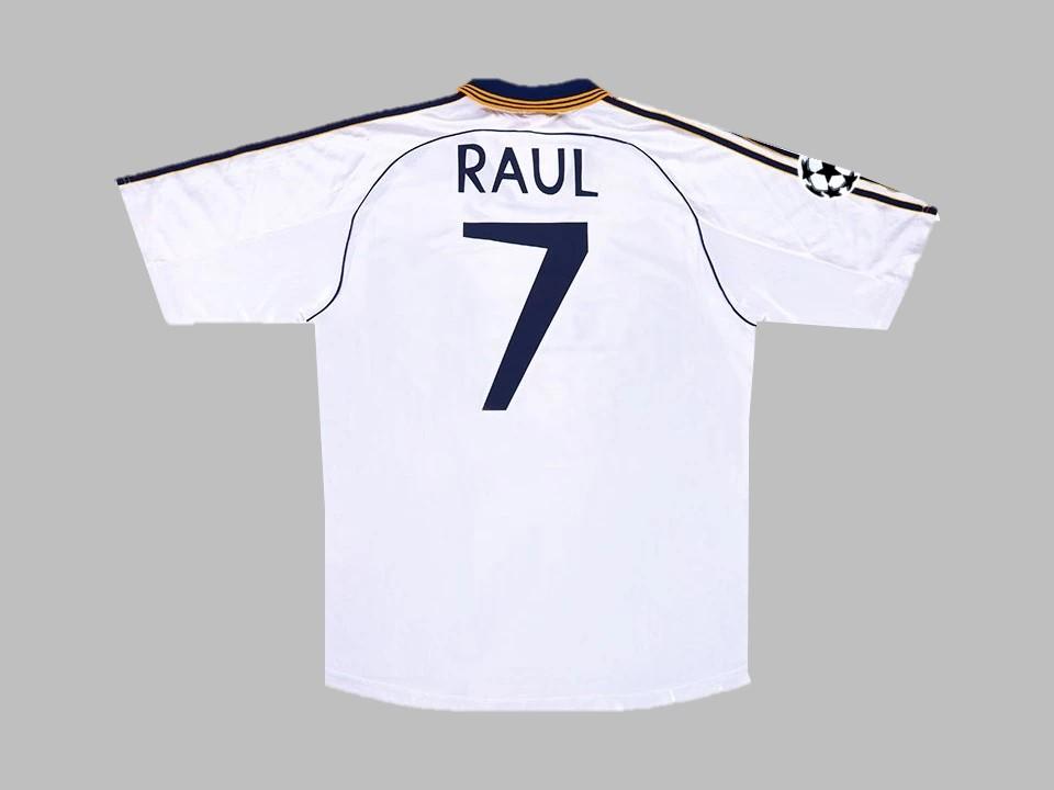 Real Madrid 1999 2000 Raul 7 Home Champions Shirt